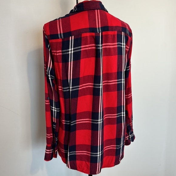 Woolrich Super Soft Red Blue Fall Winter Flannel Large - Picture 4 of 6